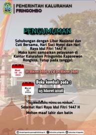 Pengumuman Libur Hari Raya Idul Fitri 1447 H